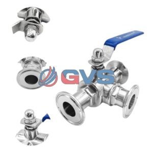 Van bi vi sinh 3 ngã nối clamp